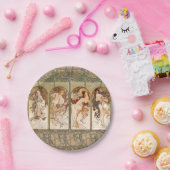 Alphonse Mucha The Seasons 1897 Art Nouveau ペーパープレート (パーティー)