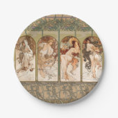 Alphonse Mucha The Seasons 1897 Art Nouveau ペーパープレート (正面)