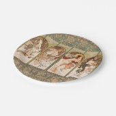 Alphonse Mucha The Seasons 1897 Art Nouveau ペーパープレート (アングル)