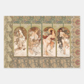 Alphonse Mucha The Seasons 1897 Art Nouveau ラッピングペーパーシート (正面3)