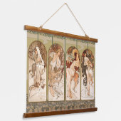 Alphonse Mucha The Seasons 1897 Art Nouveau 吊り下げ型タペストリー (傾斜あり)