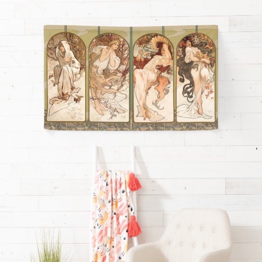 Alphonse Mucha The Seasons 1897 Art Nouveau 横断幕 (インサイチュ)