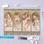 Alphonse Mucha The Seasons 1897 Art Nouveau 薄葉紙 (クラフト)