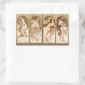 Alphonse Mucha The Seasons 1897 Art Nouveau 長方形シール (バッグ)