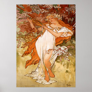 Alphonse Mucha – The spring – The Seasons ポスター