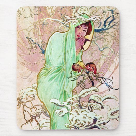 Alphonse Mucha Winter II マウスパッド (正面)