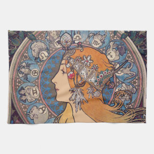 Alphonse Mucha , “ Zodiac ” キッチンタオル