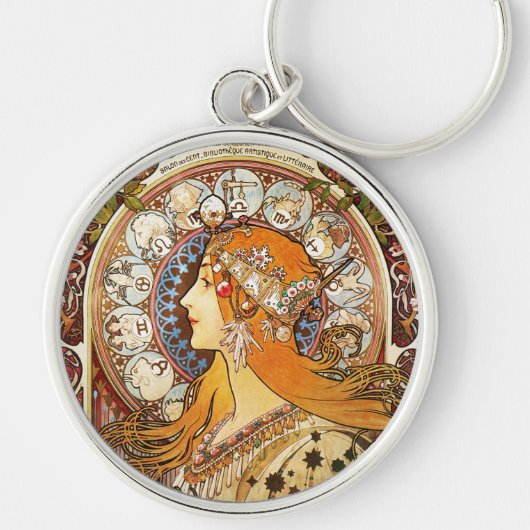 Alphonse Mucha Zodiac キーホルダー (正面)