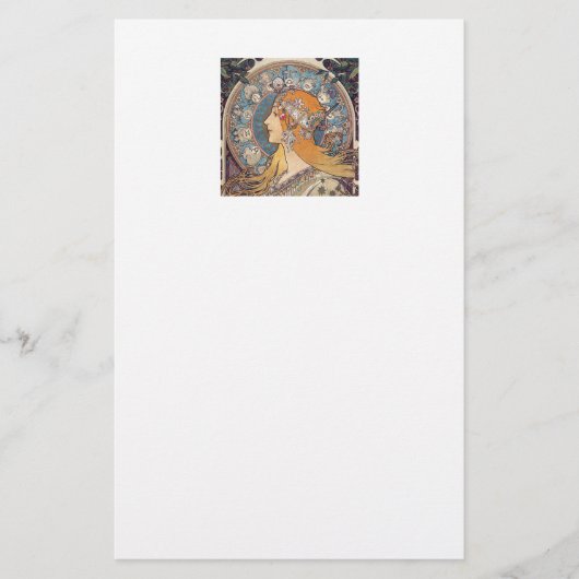 Alphonse Mucha , “Zodiac” 便箋 (正面)