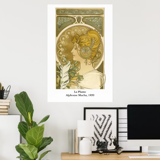 Alphonse Mucha's La Plume ポスター (ホームオフィス)
