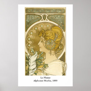 Alphonse Mucha's La Plume ポスター