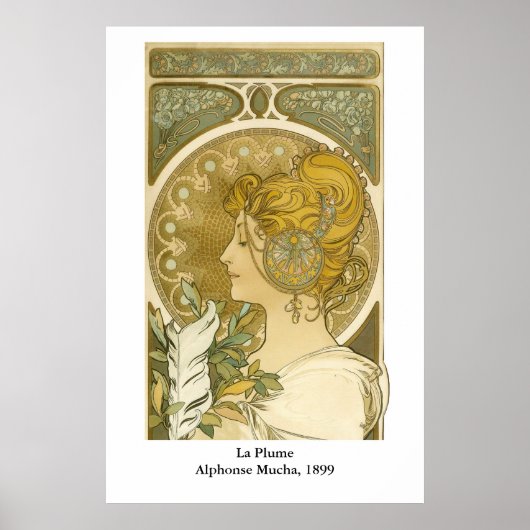 Alphonse Mucha's La Plume ポスター (正面)
