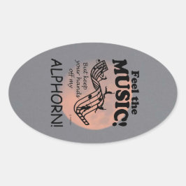Alphorn感じ The Music Ovalステッカー 楕円形シール