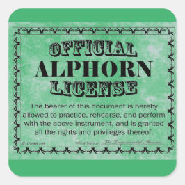 Alphorn License Squareステッカー スクエアシール