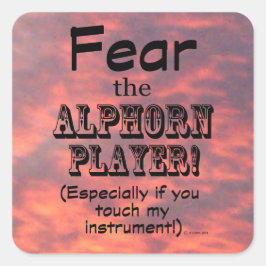 Alphorn Player Squareステッカーを恐れる スクエアシール