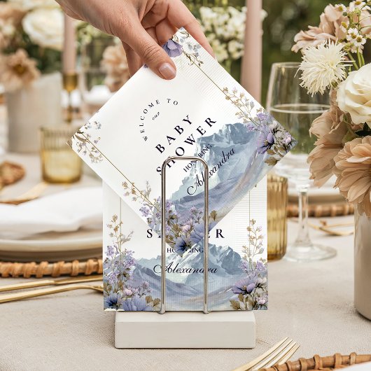 Alpine Bloom Serenity Baby Shower スタンダードカクテルナプキン