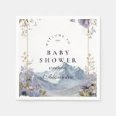 Alpine Bloom Serenity Baby Shower スタンダードカクテルナプキン (正面)