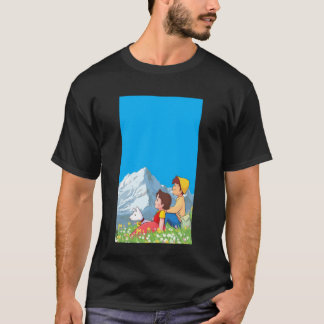 Alpine Girl and Peter Japanese 80s Retro Anime Man Tシャツ