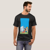 Alpine Girl and Peter Japanese 80s Retro Anime Man Tシャツ (正面フル)