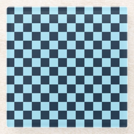 Alpine ice checkerboard pattern ガラスコースター (正面)
