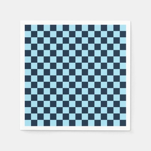 Alpine ice checkerboard pattern スタンダードカクテルナプキン (正面)