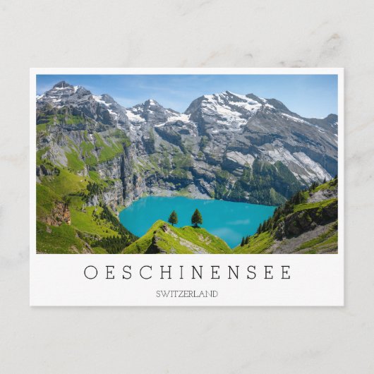 Alpine lake Oeschinensee in Switzerland ポストカード (正面)