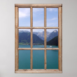 Alpine Lake View from a Window ポスター