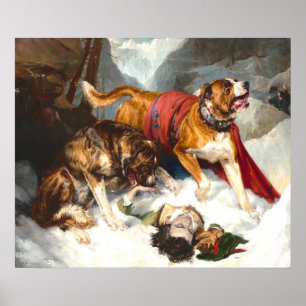 Alpine Mastiffs - Sir Edwin Landseer Fine Art ポスター