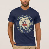 Alpine Ski Club Vintage Retro Mountain Badge Tシャツ (正面)