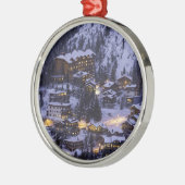 Alpine Ski Resort Winter メタルオーナメント (左)