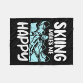 Alpine Ski Slope Downhill Skiing Skier Sports Make フリースブランケット (正面(横))