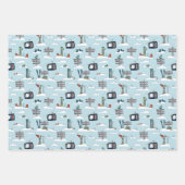 Alpine Ski Wrapping Paper Flat Sheet Set of 3 ラッピングペーパーシート (正面)
