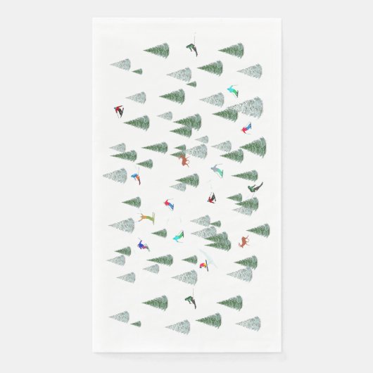 Alpine Skiers Downhill Skiing Illustration  (正面)