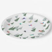 Alpine Skiers Downhill Skiing Illustration  ペーパープレート (アングル)