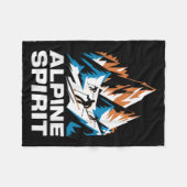 Alpine Spirit Ski Skiing Enthusiast  フリースブランケット (正面(横))