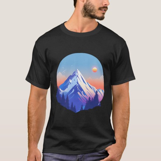 Alpine Sunset Peak Circle Tシャツ (正面)