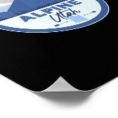 Alpine Utah Ut Mountains Badge Hiking Souvenir ポスター (角)