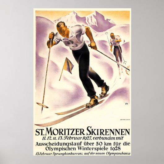 Alps Mountain Cross-country Ski Saint Moritz ポスター (正面)