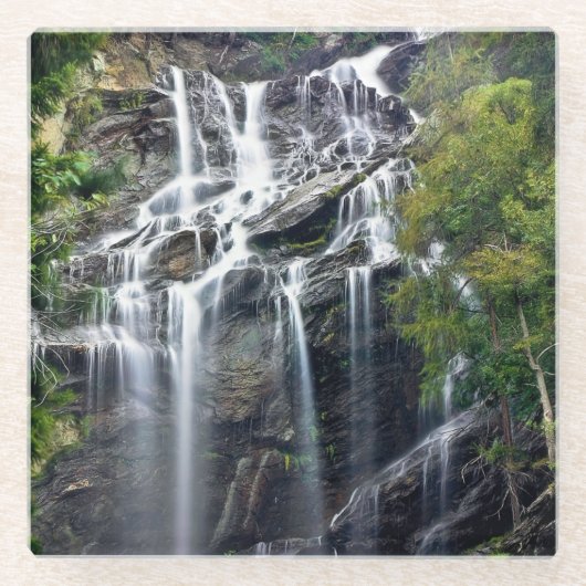 Alps Mountain Top Waterfall ガラスコースター (正面)