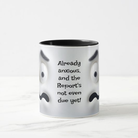Already Anxious! Add Name Message, Expressive Face マグカップ (中央)