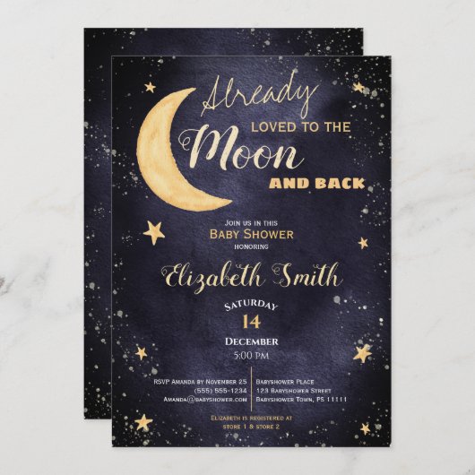 Already loved gender neutral babyshower 招待状 (正面/裏面)