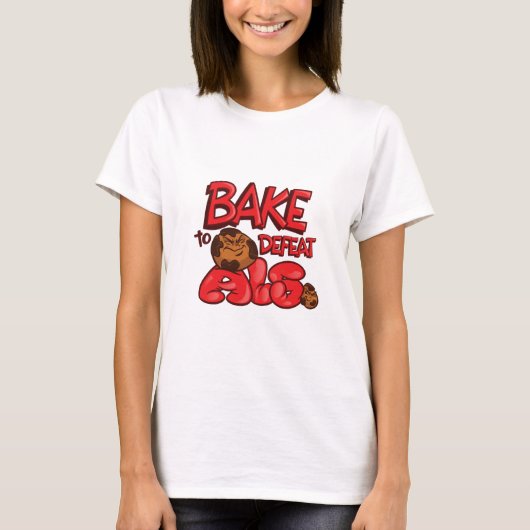 ALSのクッキーの細目を敗北させるために焼いて下さい Tシャツ (正面)