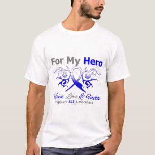 ALSの病気の種族のリボンの英雄 Tシャツ
