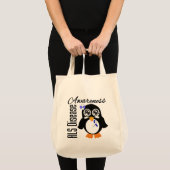 ALSの病気の認識度のペンギン トートバッグ (正面(商品))