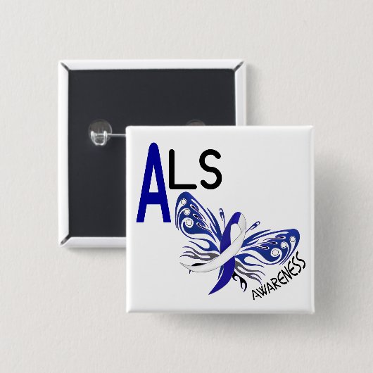 ALSの蝶3.1 缶バッジ (正面&裏面)