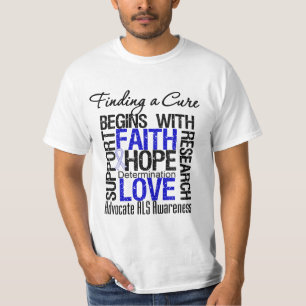 ALSの認識度v2のための治療を見つけること Tシャツ