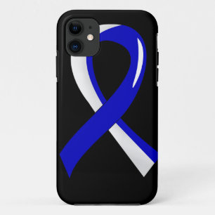 ALSの青く白いリボン3 iPhone 11 ケース