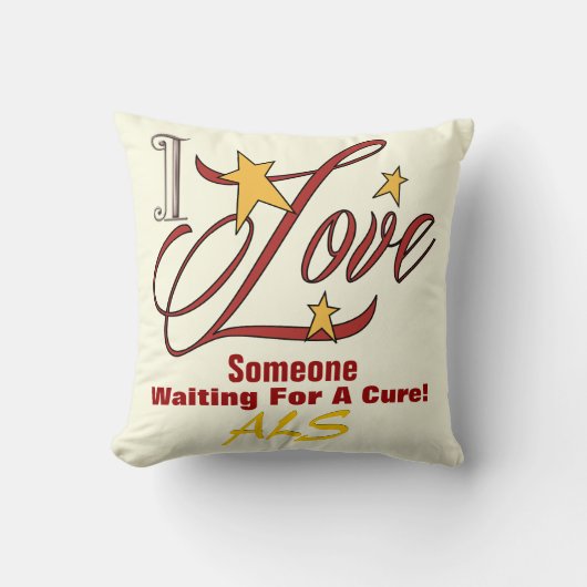ALSラブ装飾用クッション20インチx 20インチ クッション (正面)