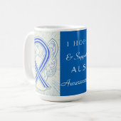ALS認識度リボンエンジェルカスタムムグ コーヒーマグカップ (正面左)