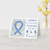 ALS認識度リボンエンジェルグリーティングカード カード (黄色い花)